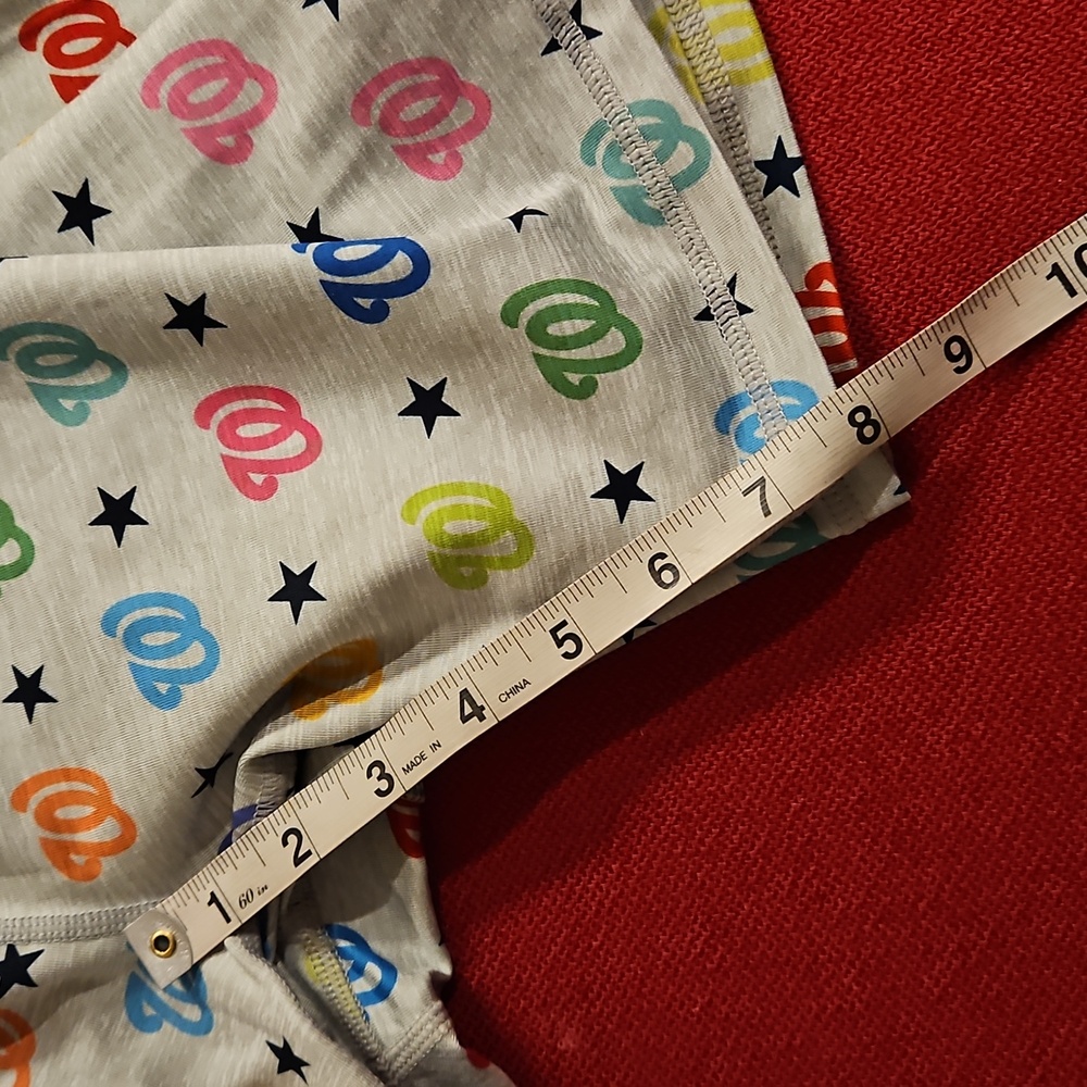 TEREZ Nationals Rainbow Monogram High Waisted MLB Official Shorts Small Medium - Picture 7 of 8